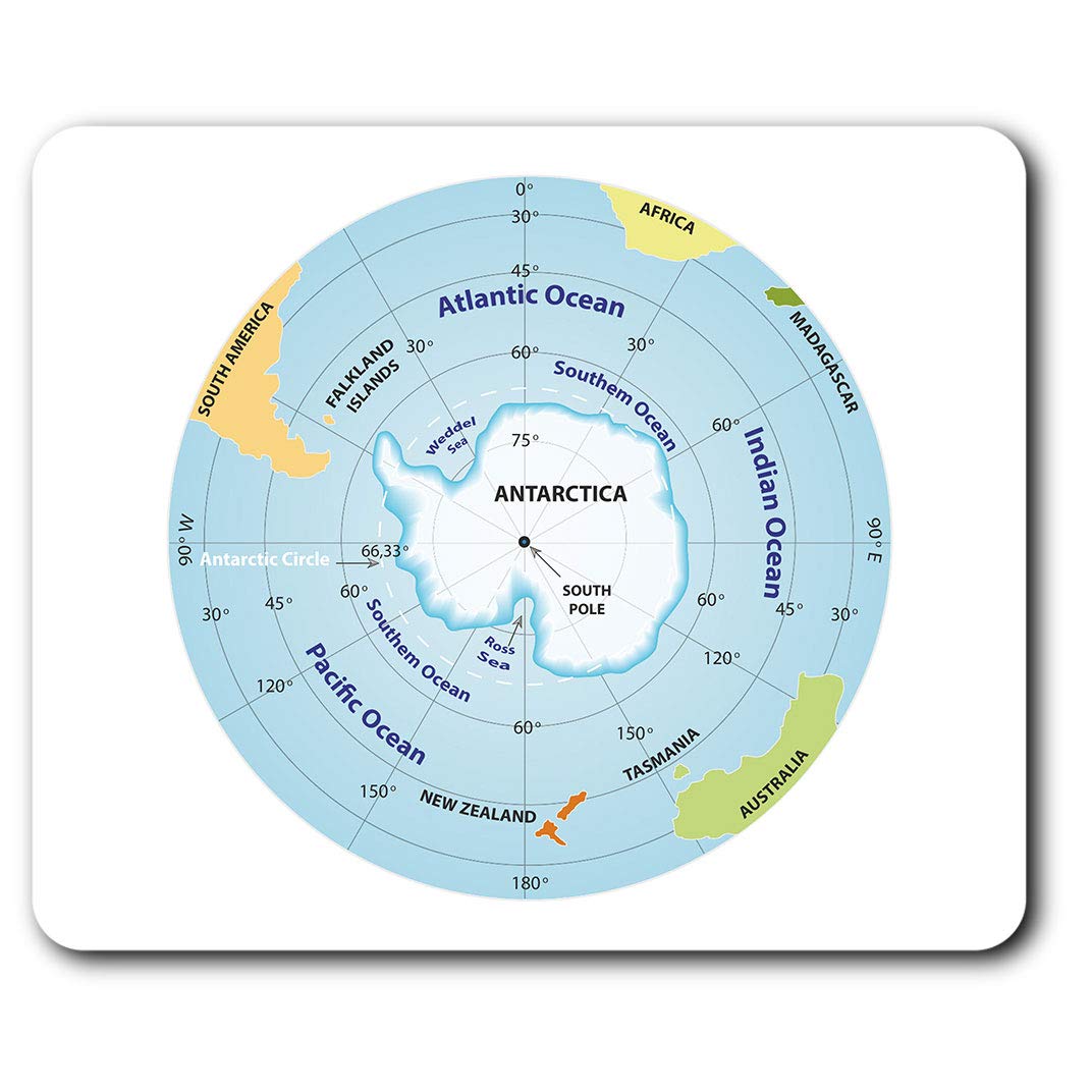 Antarctica Map South Pole Ice Cap Mouse Mat Pad Computer PC Laptop Gaming Office Home Desk Accessory Gadget 10936