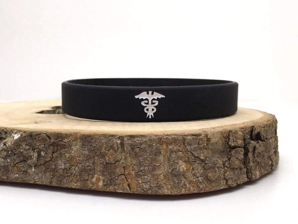 On Apixaban Hidden Message Wristband medical alert ID bracelet black