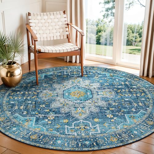 Moynesa Ultra-thin Washable Round Rug