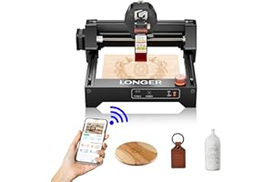 LONGER Ray5 mini Laser Engraver, 12000mm/min High-Speed Cutter for Wood, Metal, Acrylic, Leather, DIY CNC, 140x130mm Engraving Area, WiFi, Emergency Stop Safety (2.5W)