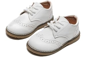 YWPENGCAI Toddler Boys Girls Dress Shoes Brown Black Leather Loafers Wedding Oxford Shoes Uniform School Flat Shoes