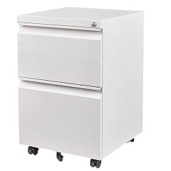 SISESOL 2 Drawer File Cabinet with Lock,Rolling