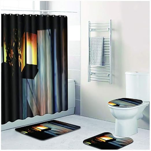 Amazon Com Zqdl Shower Curtain Mat Combination Four Piece Suit