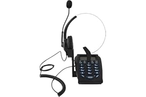 Call Center Telephone with Headset, Traffic Telephone Headset with Noise Cancellation and Dialpad, Wired Analog Home and Offi