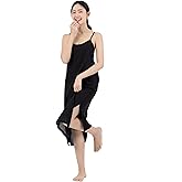 ALEYA C. Midi Length Cotton Full Slip Under Dress Adjustable Spaghetti Strap Undergarment Nightwear