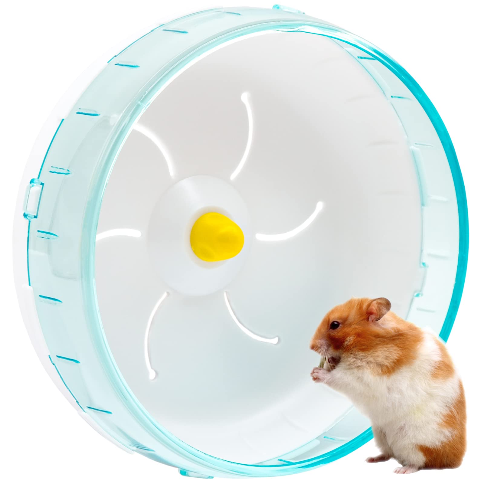 INHEMING Hamster Exercise Wheel Running Wheel Silent Spinner Plastic Small Animal Exercise Wheels for Dwarf Syrian Hamster Gerbils Guinea Pig - Blue,17.5 cm