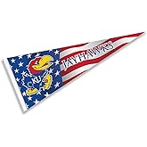 Kansas KU Jayhawks Nation USA Stars and Stripes Pennant Pennant Banner Flag