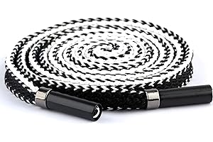 TORMEN Replacement Drawstrings Drawcords 51IN Cotton Drawstring Cord with Easy Adjustable Easy to Install Perfect for Hoodies Activewear(1 Pcs Metal, Flat, Black + White)