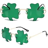 St. Patrick’s Day Irish Shamrock Sunglasses - Four Leaf Clover Leprechaun Costume Glasses Party Decorations Accessories