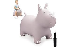 ZOOJOY Bouncy Horse Animals Hopper,Inflatable Bouncing Horse Jumping Animals for Toddlers,Ride On Hopping Toys for Girls/Boys,Great Gift W/P (Grey)