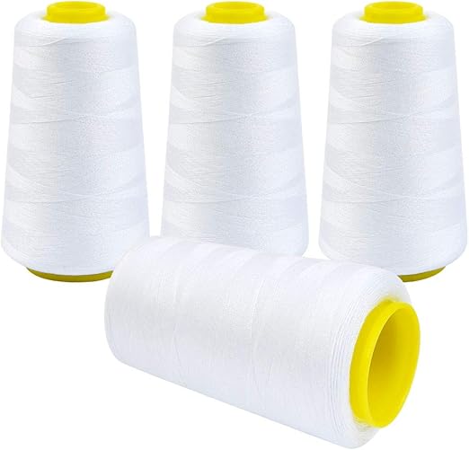 Overlock Thread White Sewing Thread 4 Cones 3000 Yard Overlock Cone