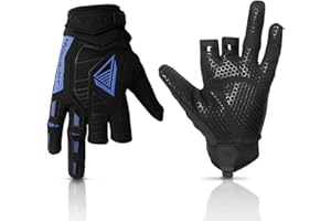 Glove Station Hyper-Fit Tactical Shooting Gloves - Blue, Large - 2 Fingerless, Paintball & Airsoft Gear, Outstanding Grip for Combat, Hunting & Work