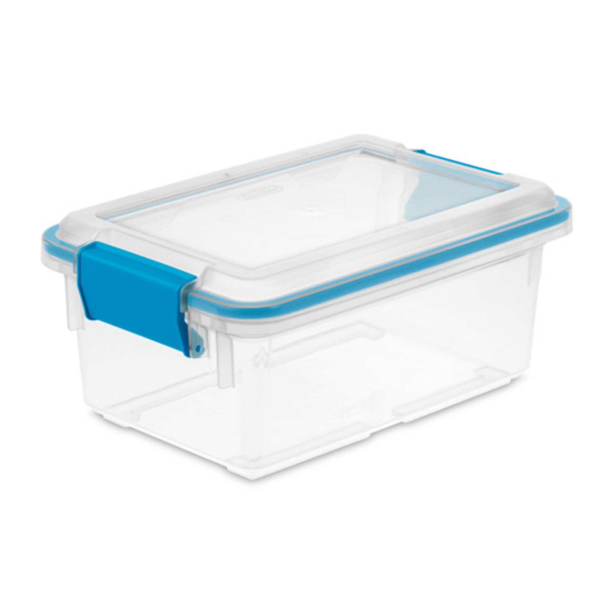 Photo 1 of ****MINOR DAMAGE ***Sterilite 7.5 Qt Gasket Box, Stackable Storage Bin with Latching Lid and Tight Seal, Plastic Container to Organize Basement, Clear Base, Lid, 1-Pack