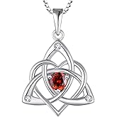 STARCHENIE Celtic Knot Necklace for Women 925 Sterling Silver Trinity Love Knot Pendant Birthstones Jewelry