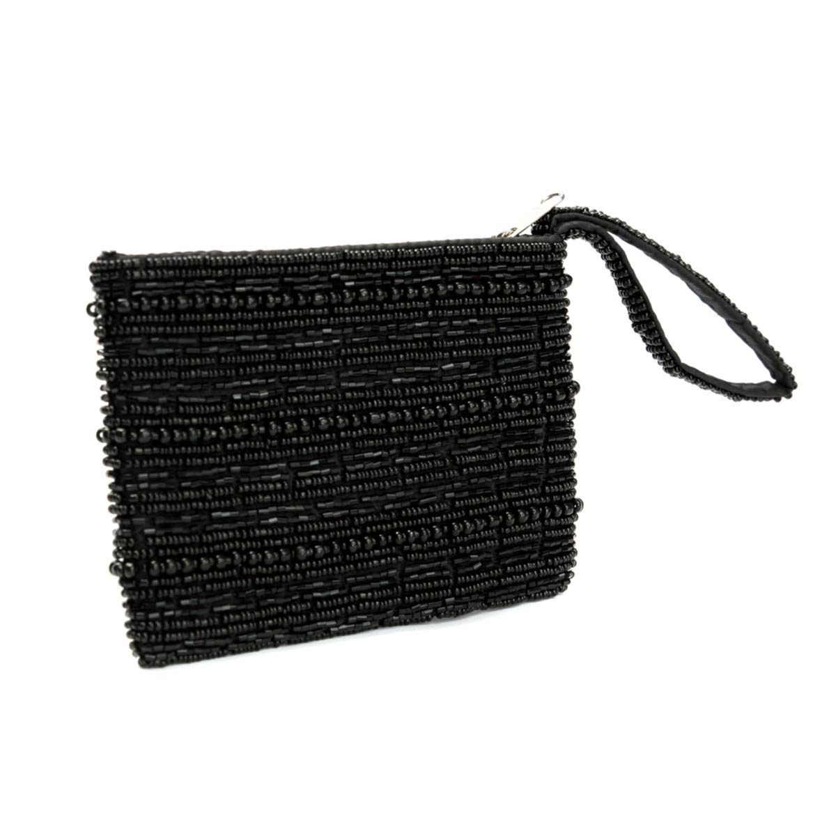 Black Beaded Wallet, Black