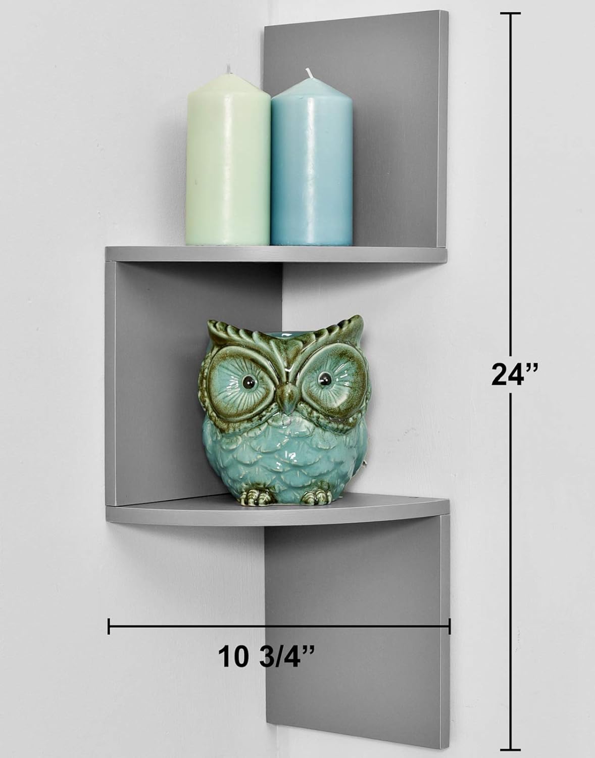 Greenco Zigzag 2 Tier Corner Floating Shelves, Gray Finish.: Home & Kitchen