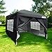 Quictent Silvox 10x10 EZ Pop Up Canopy Tent Instant Folding Gazebo Outdoor with 4 Sidewalls &Roller Bag Waterproof (Black)