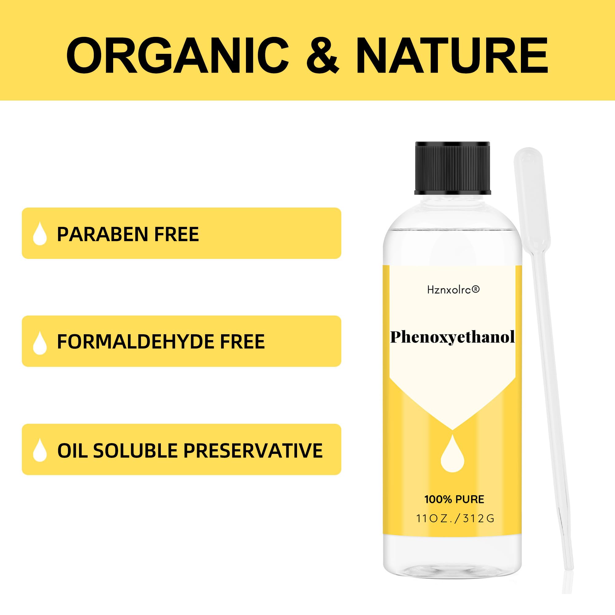 11oz Phenoxyethanol Preservative Liquid, Premium Liquid Preservative, Cosmetic Grade, Phenoxyethanol Suitable for Making Soap, Conditioners, Lotion, Creams and More