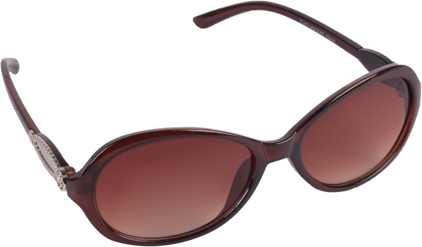 Gradient Rectangular Unisex Sunglasses - (top key ladies brn|40|Grey Color Lens)