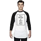 Awkward Styles Personalized Shirt for Men Raglan Long Sleeve Baseball Your Own Image Text Front/Back Print