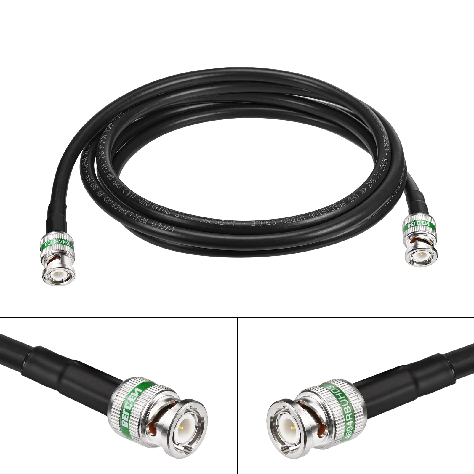 Superbat 12G SDI Cable 2m BNC Belden 4694R Cable 75ohm Male to Male 4K UHD SDI Video Cable Supports 6G-SDI/12G-SDI/4K/8K for Security Camera SDI Converter Blackmagic Design Video Hub etc.