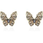 YOQUCOL Butterfly Shape Golden Stud Earrings for Women