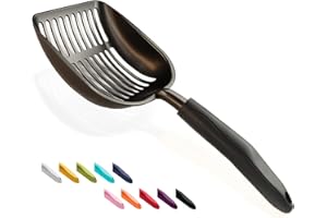 WePet Cat Litter Scoop, Non-Stick Plated Aluminum Alloy Sifter, Kitty Durable Metal Scooper, Deep Shovel, Long Handle, Kitten