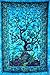 The Boho Street Turquoise Tree of Life Twin Size Indian Bohemian Wall Art - Mandala, Hippie Tapestries Psychedelic Boho Tapestry, Wall Hanging for Bedroom (52x82 Inches)