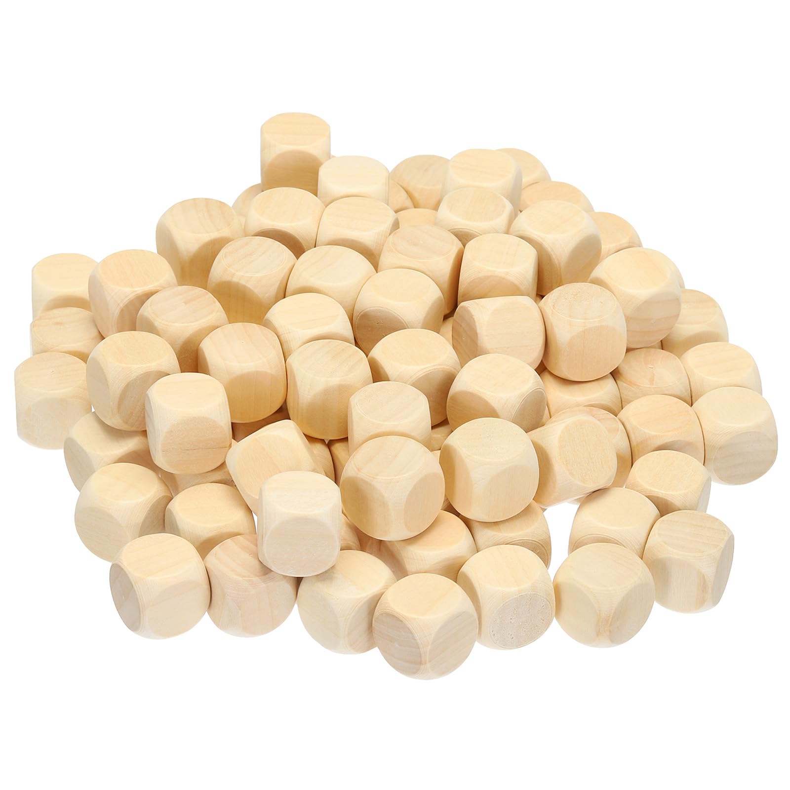 PATIKIL 20mm Wooden Blank Dice, 120Pcs Unfinished 6 Sides Cube Dice with Round Corner Square Wood Blocks for DIY Craft Projects