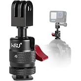HSU Cold Shoe Mount Adapter with 1/4&rdquo;-20 Screw Hole | Aluminum 360&deg; Rotation Camera Tripod Mount for GoPro Hero 13/12/11/10/9/Osmo Action, Tripod Selfie Stick, DSLR Camera Flash