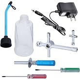 FriHobby Nitro Starter Kit-Nitro Igniter (Support AA Battery) with RC Glow Plug Driver/Fuel Tank/Charger/Hex Cross Wrenches, fit Monster Truck Off Road Buggy RC Nitro Car Airplane Boat