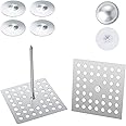 300 pcs Perforated Insulation Pins 2-1/2 Inch, 1.5 Inch Round Self Locking Washers, 7/8 Inch Aluminum Anti-Aging Dome Cap Washers Fasterners for Wall and Ceiling (100+100+100)