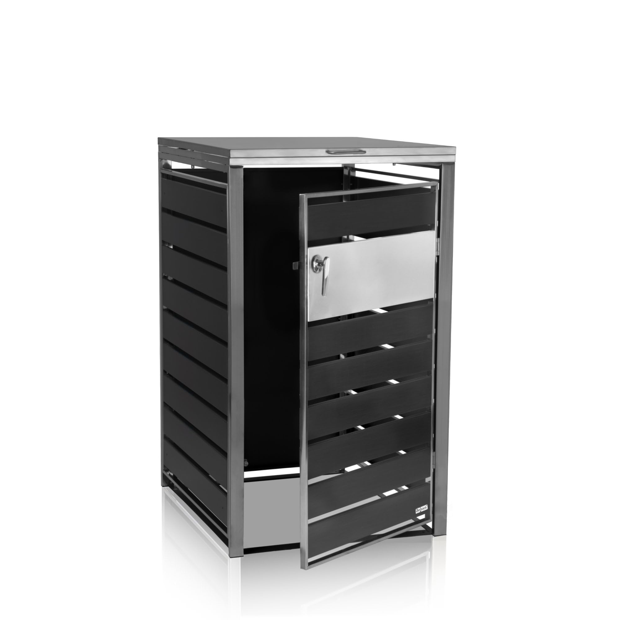 Zelsius Mülltonnenbox 1 Tonne | (B) 68 x (T) 80 x (H) 116,5 cm | Anthrazit | inkl. Erweiterungsmöglichkeit | Mülltonnenverkleidung, Mülltonnenbox 1er, Müllbox, Müllhaus 5