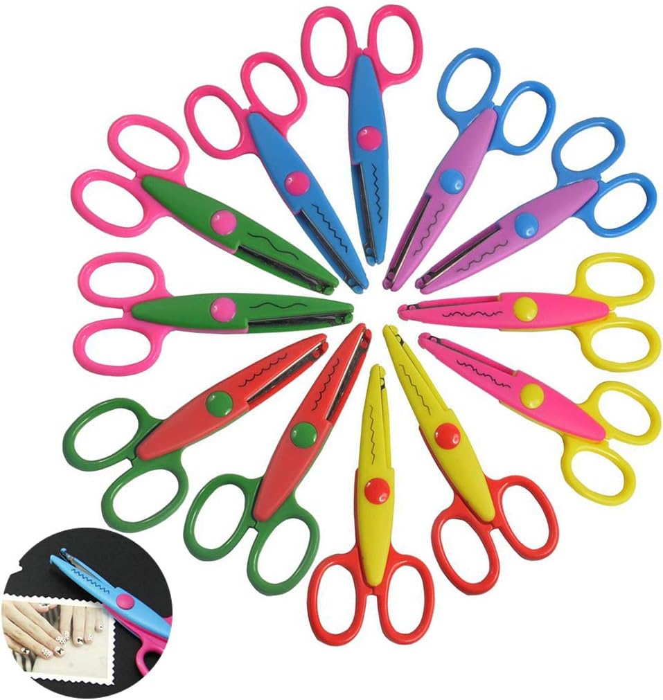 12Pcs Decorative Craft Edger Scissors, Creatiees Student Scrapbooking