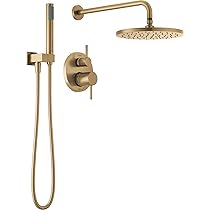 PHASAT Roman Tub Faucet With Handheld Shower – Deck Mount 3-Hole, Waterfall Spout, Includes Rough-In Valve, Brushed Nickel