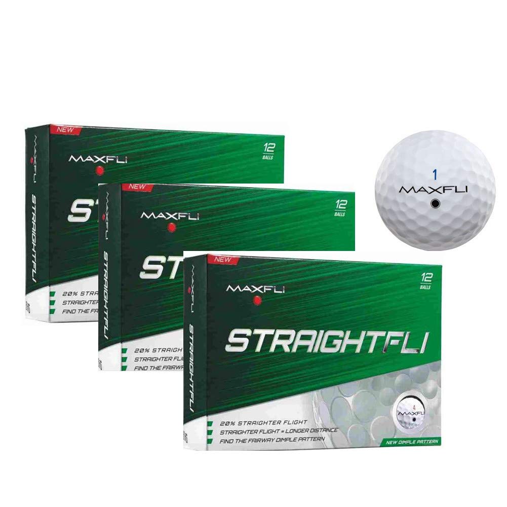 Maxfli StraightFli Golf Balls Longer Straight Flight Distance (Gloss