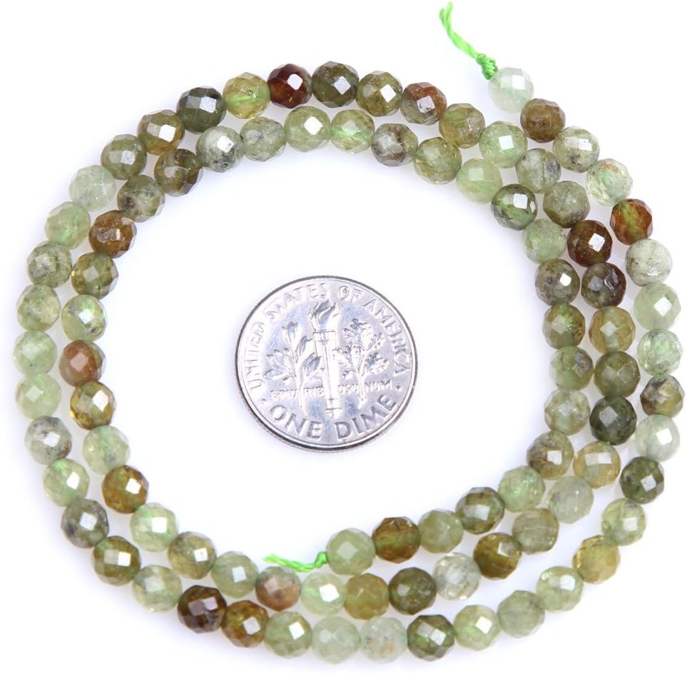 AAA Natural Round Faceted Semi Precious Stone Beads for Jewellery Making 15'' (Prehnite/4mm) - Image 4