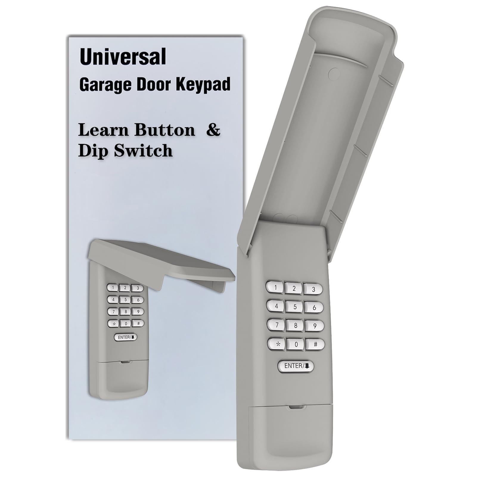 Photo 1 of Universal Garage Door Opener Keypad Wireless Keypad Keyless Entry Compatible with LiftMaster Chamberlain Craftsman Genie Overhead Linear Wayne Dalton Garage Door Opener Remote Learn Button Dip Switch