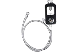 Gurlleu Scuba Yoke Valve Refill Station 4500psi High Pressure PCP Paintball HPA Tank Charging System with Foster Quick-Detach Fill Whip Hose Assembly