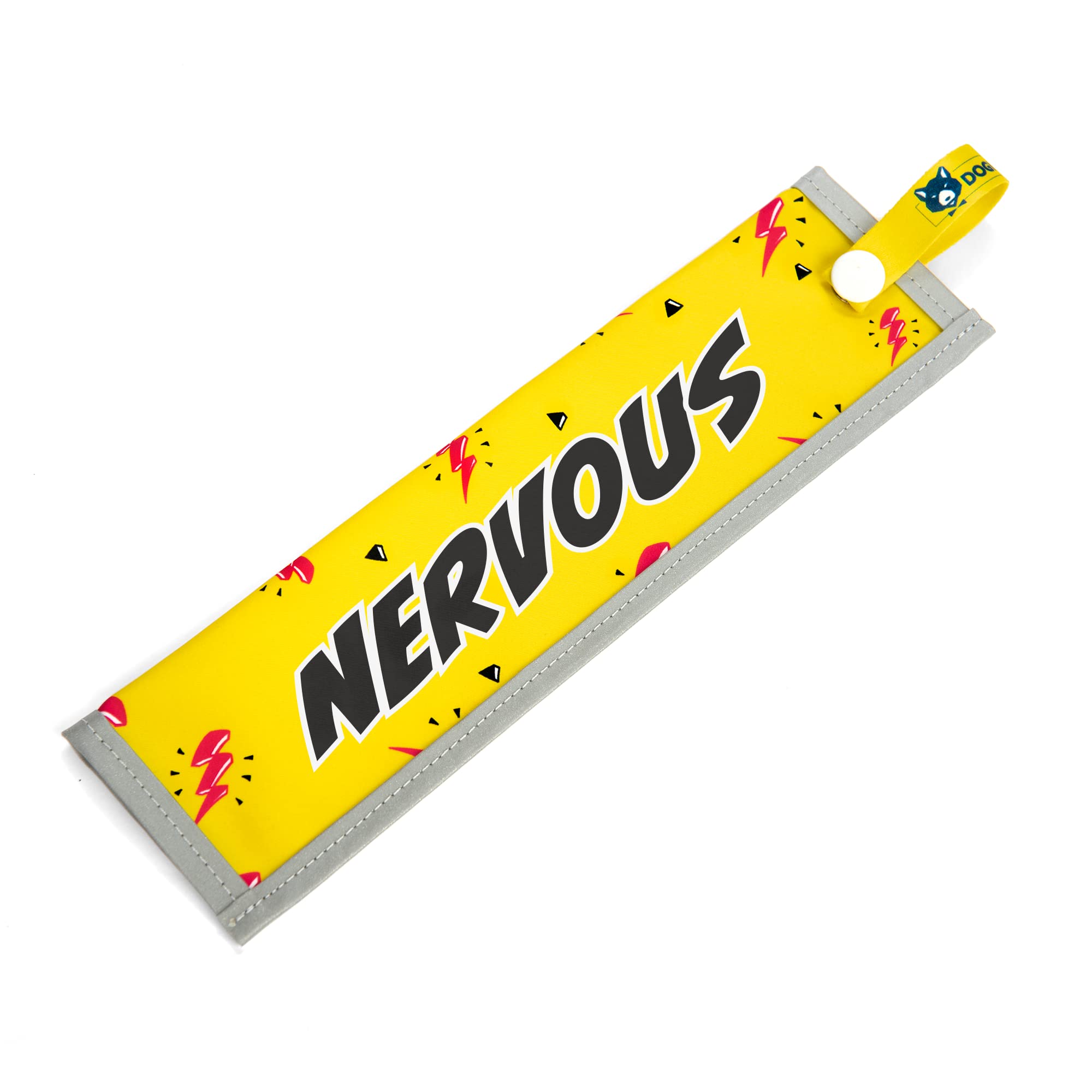 NERVOUS Space Awareness Sleeve for Reactive Dogs, Reflective, Waterproof, Double Sided Slip-on for the Dog Lead (Yellow & Pink)