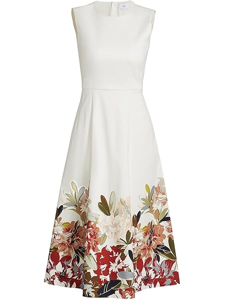 Adam Lippes Eloise floral cotton-twill midi dress with painterly hem print