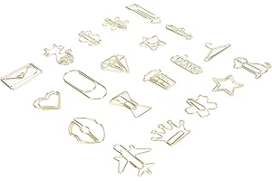 Yosoo 100pcs Shaped Paper Clips, Cute Decorative Metal Bookmark Paperclips Anti Rust Plating with 20 Styles for Document Scra