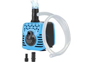 Kulife 210GPH Submersible Water Pumps (800L/H, 10W) Fountain Pump Pond Pump Aquarium Water Pump with Flow Control and Hose for Fish Tank, Fountain, Waterfall, Filtration, Water feature, Hydroponics