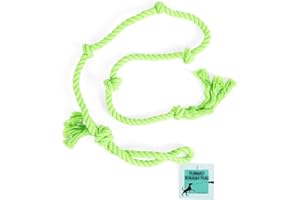 Tumbo Tough Tug Rope Dog Toy - (Green 5 ft Long Strong and Durable Rope Pull Toy with Handle) TUG of WAR Dog Toy
