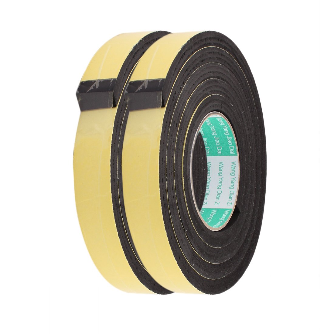 Sourcingmap 2 Pcs 25mm Width 10mm Thickness EVA Single Side Sponge Foam Tape 2 M Length for Door Window