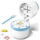 Daviky Pill Cutter 1/4, Pill Cutter Splitter for Small, Tiny or Large Pills | Adjustable Accurate Alignment, Dual Safety Blades, Safely Cuts Small or Large Tablets, Vitamins for Seniors &amp; Pets, Easy Use