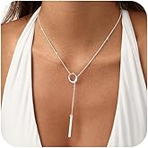 Lyncory Gold Necklace for Women Stack Diamond Pendant 14K Gold Plated Dainty Charm Choker Necklace Adjustable for Women Layered Trendy CZ Jewelry Set Gifts