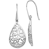 The Black Bow Cutout Teardrop Dangle Earrings in Sterling Silver