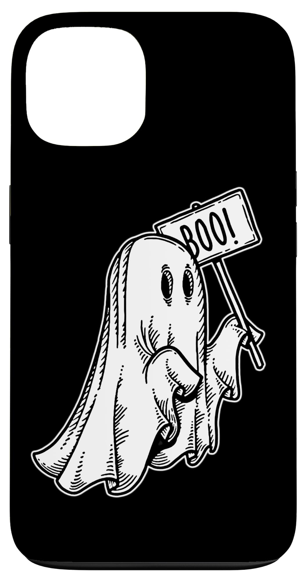 Spooky Ghost Boo Blackwork Case for iPhone 13