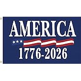 WENWELL 250 Years America Flag 3x5 Ft,USA 250th Anniversary Patriotic Banner, 1776-2026 Independence Celebration, Indoor Outdoor Display,Single